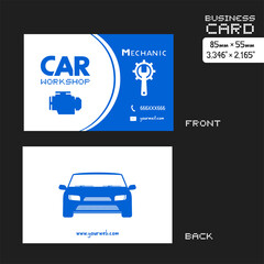 Car workshop visit card