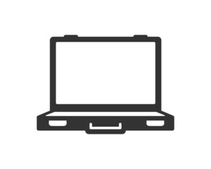 Briefcase silhouette in simple style isolated on white background. Vector illustration