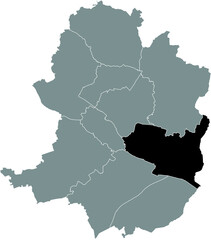 Black location map of the Stieghorst district inside gray urban districts map of the German regional capital city of Bielefeld, Germany