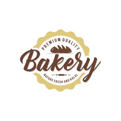 Vintage Retro Classic Bakery Bake Shop Label Sticker Logo design Template