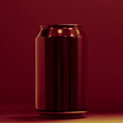 Red Aluminum Beer Can 300ml With Dent