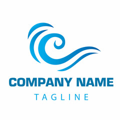 ocean wave logo vector design