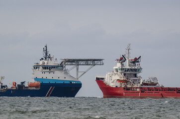 OFFSHORE SHIPS - Platform supply vessels at sea