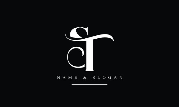 ST, TS, S, T abstract letters logo monogram