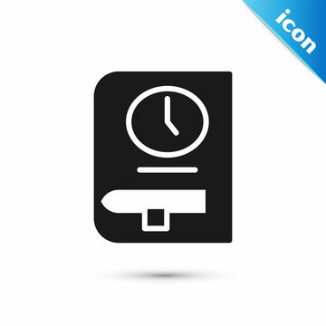 Grey Time for book icon isolated on white background. Vector