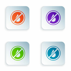 Color No water icon isolated on white background. Ramadan festival related. Set colorful icons in square buttons. Vector