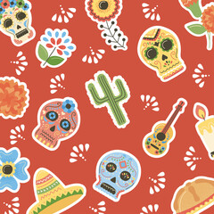 day of dead mexican pattern