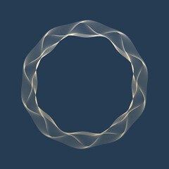 Future morphing lines frame. Abstract circle guilloche. Vector illustration