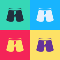 Pop art Short or pants icon isolated on color background. Vector