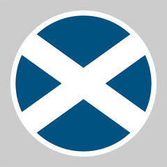 Flag of Scotland vector illustration. Round Flat Icons..