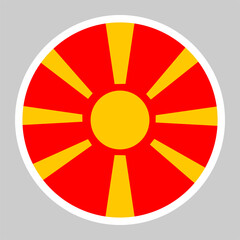 Flag of North Macedonia vector illustration. Round Flat Icons..