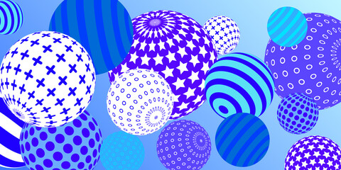 Retro 3d illustration abstract balls, great design for any purposes.  Modern poster for cover design.  Vector illustration design. Background wall design.