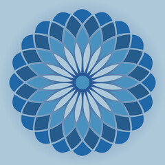 flower, gradient isolated on white background, radial design element, flat illustration, icon