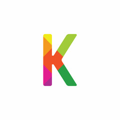 K Letter Colorful logo vector design. typography symbol icon graphic. digital geometric logotype emblem for Company and business