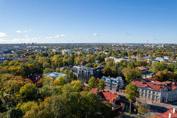 Aerial view of city Tallinn Estonia