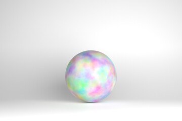 3d illustration of colorful sphere shaped geometry isolated on white background