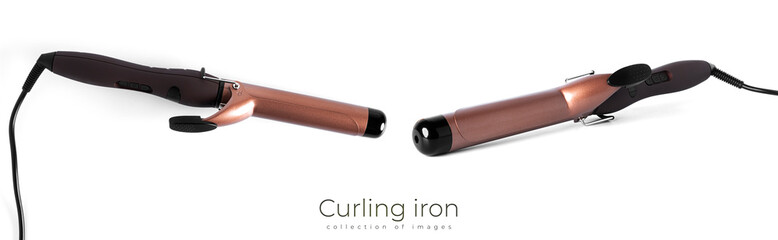 Curling iron isolated on white background. Iron isolated.