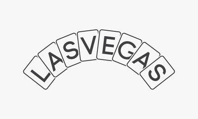 playing card with text LAS VEGAS vector illustration on white background. © Rasendria