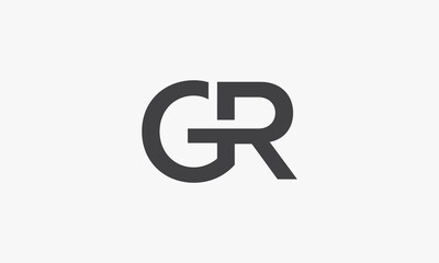 GR logo letter isolated on white background.