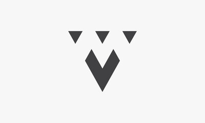 abstract letter M or MV or VM triagle logo isolated on white background.