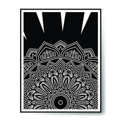 black and white  mandala background ornament decoration