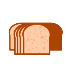 Sliced wheat bread vector. Simple bread clipart design.