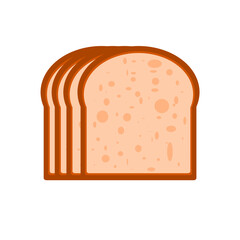 Sliced wheat bread vector. Simple bread clipart design.