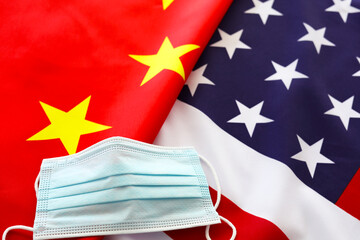 Covid 19 with China and USA Flags Epidemic Health