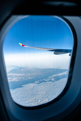 Naklejka premium view from the window of airplane