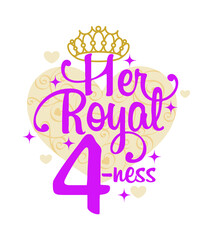 Girl's fourth birthday t-shirt design