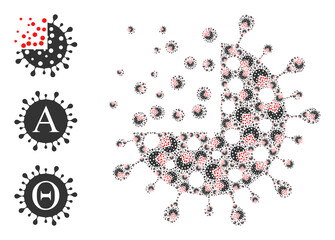 Itself recursive composition synthesis coronavirus. Vector synthesis coronavirus composition is formed with scattered itself synthesis coronavirus icons. Abstract design.