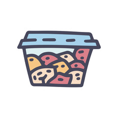 dried fruits color vector doodle simple icon