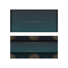 Green gradient flyer with luxurious gold ornaments for your congratulations.