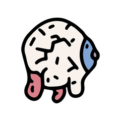 dead eyeball color vector doodle simple icon