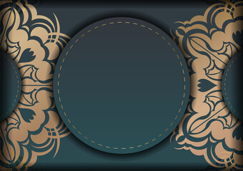 Green gradient flyer with vintage gold pattern for your congratulations.