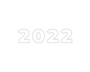 Happy New Year 2022 Long Shadow Design Template. Modern Design for Calendar, Invitations, Greeting Cards, Holidays Flyers or Prints