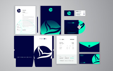 Mega set of branding stationery design with creative logo. Template usage for corporate business. 