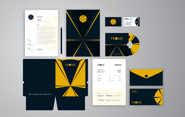 Mega set of branding stationery design with creative logo. Template usage for corporate business. 