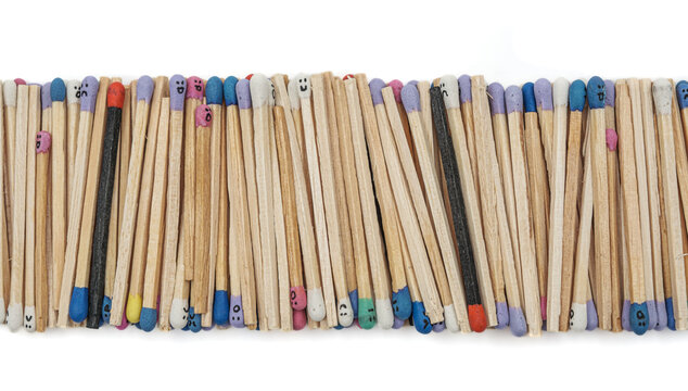 Pile of multicolored match sticks