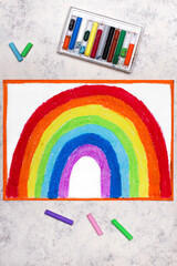 Colorful hand drawing: Beautiful rainbow