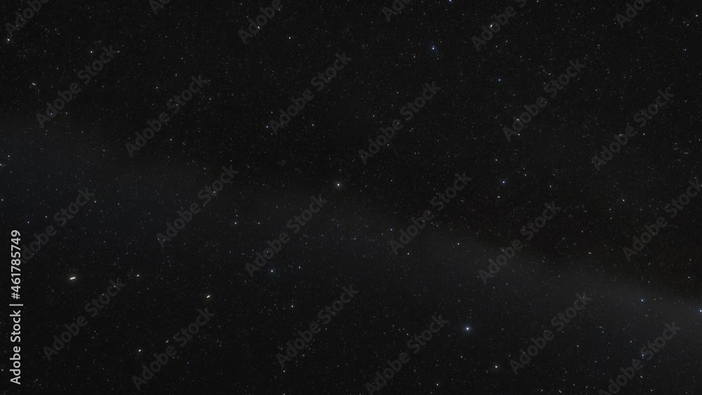 Wall mural spaceship flies at the speed of light through a galaxy in space. billions of stars around