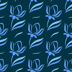 Fototapeta na wymiar flower petals fabric - seamless vector background. vegetable color print. floral pattern