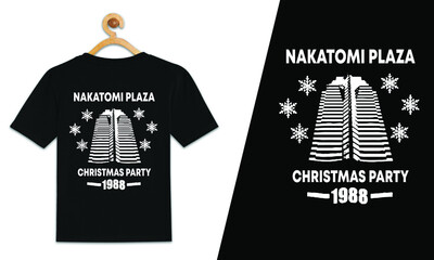 Nakatomi Plaza Christmas Party 1988 Christmas T-Shirt Design 
 - obrazy, fototapety, plakaty