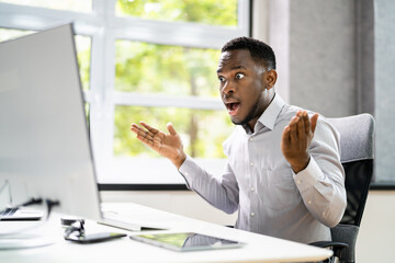 Shocked African Man With Ransomware