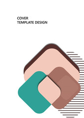 Abstract background with geometric shapes. Rounded squares and stripes. Template for your corporate design. Vector