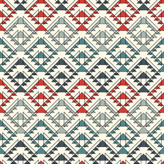 Ethnic, tribal seamless pattern. Native americans embroidery textile style surface print. Boho chic ornament