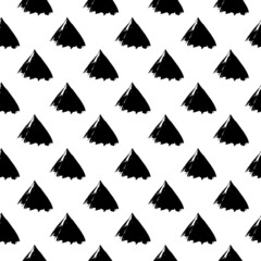 Triangle motif minimal geometric print. Paint brush seamless pattern. Freehand grunge design background. Trendy handdrawn modern simple geo ornament
