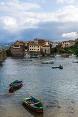 View of the city of San Vicente de la Barquera in Cantabria, Spain 