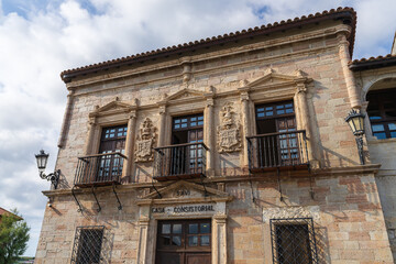 Casa Consistorial building in the city of San Vicente de la Barquera in Cantabria, Spain 