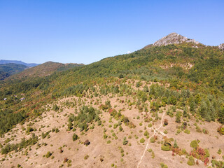 Fototapeta na wymiar Dragovski kamak Peak at Greben Mountain, Bulgaria